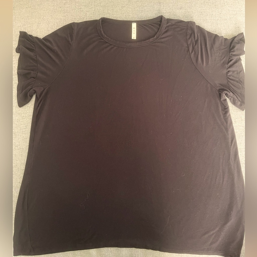 mts Black, Flutter Sleeve T-shirt, size XL